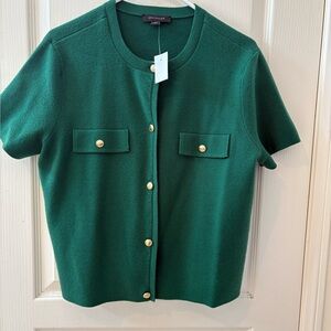 Ann Taylor Forest Green Button-Down Shirt